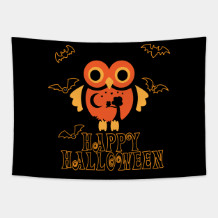 Cute Halloween Owl Tapestry