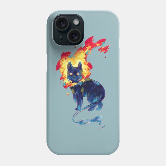 Fire Kitten Phone Case by karo.line.art