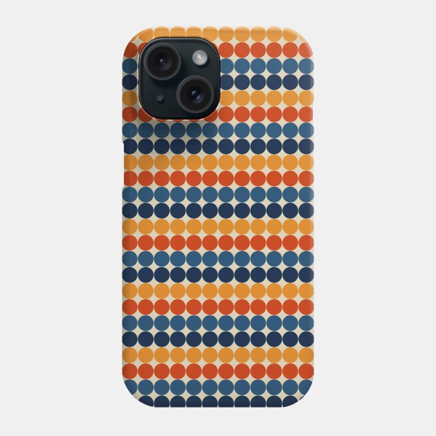 Yellow Orange Blue Retro Color Dots Pattern Phone Case by jodotodesign