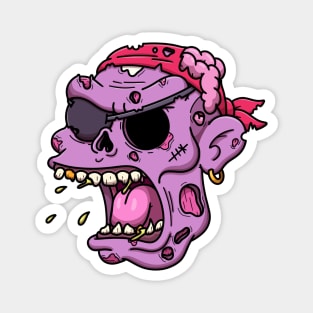 Zombie Pirate Face Magnet