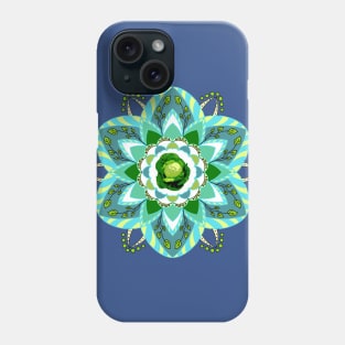 Green cabbage in mandala designe Phone Case