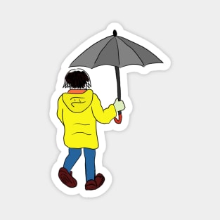 Rainy day with your cloak and umbrella Magnet