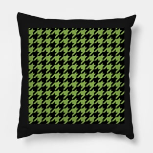 Houndstooth design in greenery and black Pillow