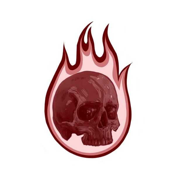 flaming skull by Inkdoski