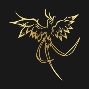 Stylish Gold Phoenix Mythical Bird Rising Born Again T-Shirt