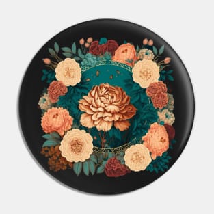 Vintage Flowers Cottagecore Infinite Pattern: A Delicate Plant Floral Design Pin