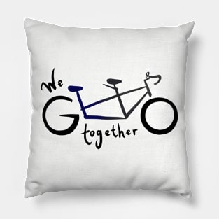 We go together - gray/blue Pillow