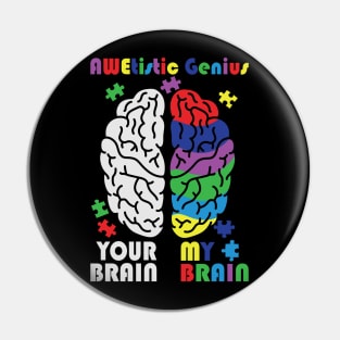 Autism Awareness - Awetistic Genius Pin