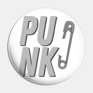 Punk - Safety Pin Typography Design Pin