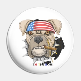 Pitbull American punk head dog Pin