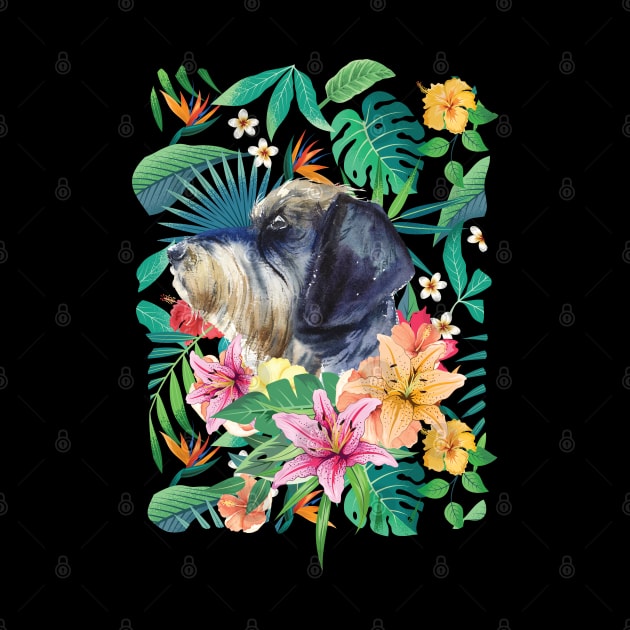 Tropical Wire Haired Wirehaired Dachshund Doxie by LulululuPainting