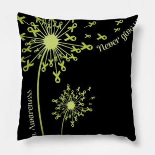 Dandelion Lymphoma Awareness Never Give Up Pillow