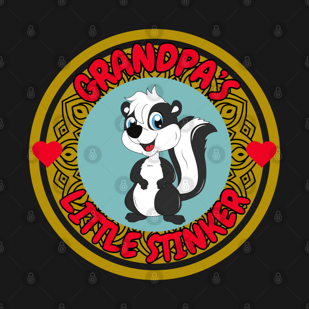 Cute Animal baby skunk grandpa's Little Sticker Love Fritts by Shean Fritts 