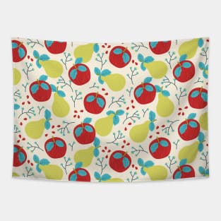 Red Apples and Green Pears Fruity Tapestry