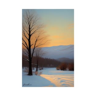 Oil Landscape claude Monet - Winter Nature T-Shirt