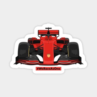 Formula car one 1 f we race as one red racing Magnet
