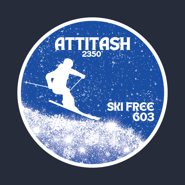 Attitash - Ski Free 603 Downhill Ski Badge by MagpieMoonUSA