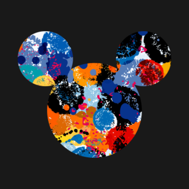 Colour Splashes Abstract Aesthetic Painting Mouse Ears