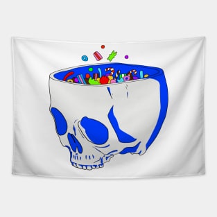 Halloween skull with candy Tapestry