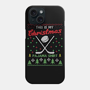 This Is My Christmas hockey Pajama Phone Case