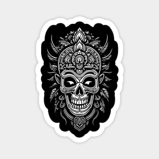 Black and White Tribal Mask Magnet