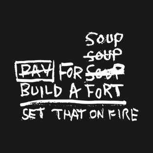 Soup Fort Fire Doodle White T-Shirt