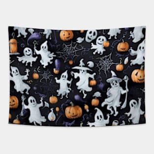 Halloween ghosts and pumpkins pattern Tapestry