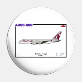 Airbus A380-800 - Qatar Airways (Art Print) Pin