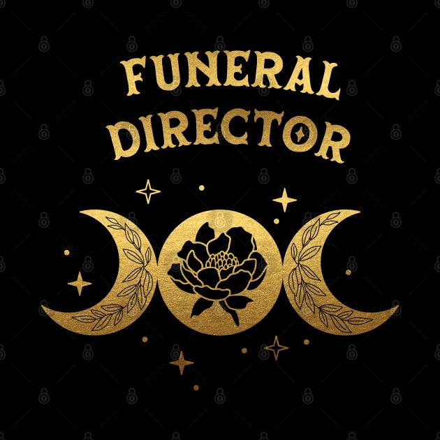 Funeral Director - Boho Moon & Wild Rose Golden Design by best-vibes-only