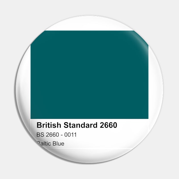 Baltic Blue British Standard 0011 Colour Swatch Pin by mwcannon