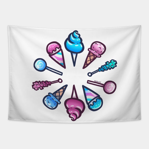 Circle of Sweets Tapestry by Jan Grackle