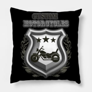 Custom Motorcycles Motorbike Biker Pillow