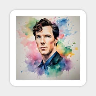 colorful sketch with   Benedict Cumberbatch Magnet