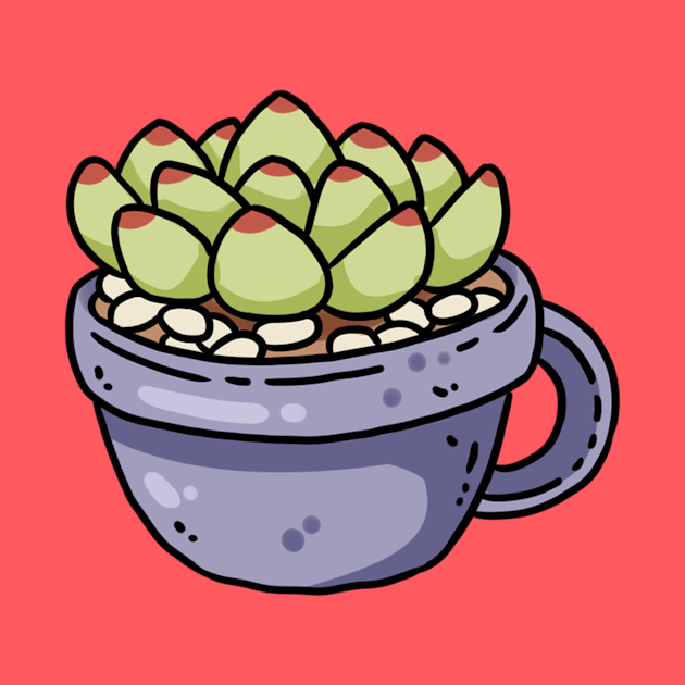 Succulent in a Cup by oixxoart