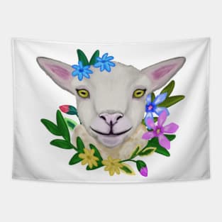 Floral lamb Tapestry