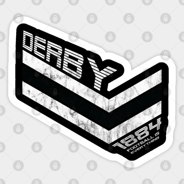 Football Is Everything Derby County FC 80s Retro Sticker