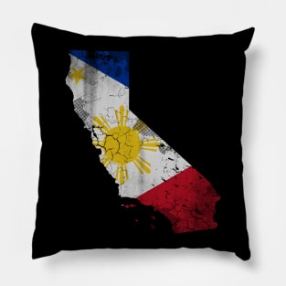 California State Map Filipino American Flag Philippines Pillow