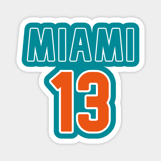 Miami Dolphins - Dan Marino 13 Magnet by Pretty Good Shirts