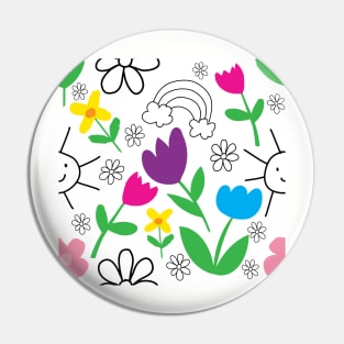 Flowers by Children Pin