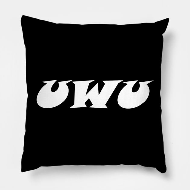 uwu Pillow by lunar_drake