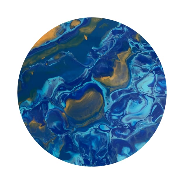 Blue and Yellow / Acrylic Pouring by nathalieaynie