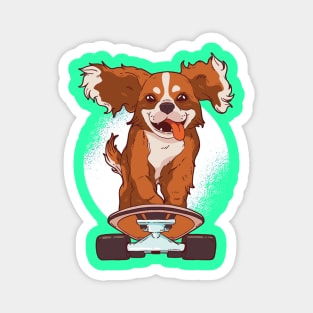 Cute Funny Puppy SkateBoarding Artwork !! Magnet