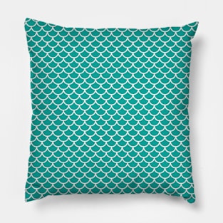 Teal Mermaid Print Pillow