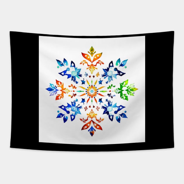 Snowflake Design - Pen & Ink Tapestry by Oldetimemercan