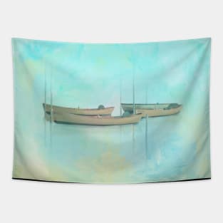 Tranquil Shores - Boats Tapestry