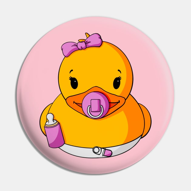 Baby Girl Rubber Duck Pin by Alisha Ober Designs