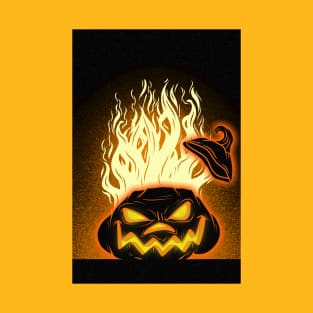 Spooky Scary Flaming Pumpkin T-Shirt