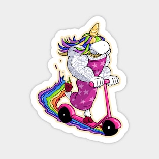 Unicorn on scooter Magnet