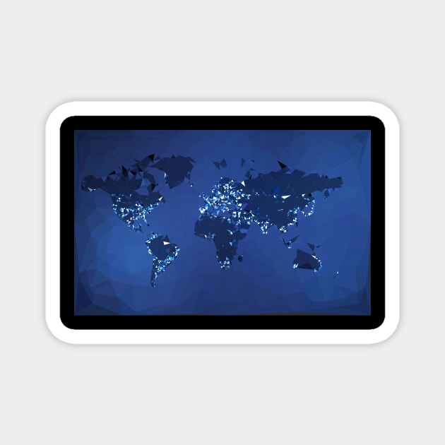 The World (Simplified, Night) Magnet by vladstudio