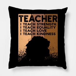 teacher Black Women Teacher Afro Retro Black History Month Pillow